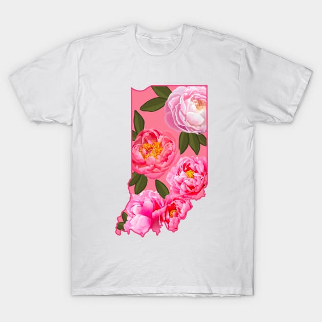 Indiana State Flower Peony T-Shirt by avadoodle